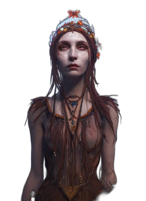 face, crown, dress, creature transparent PNG cut-out