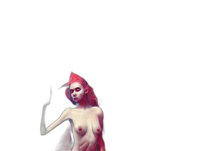 dress, creature, staff, mask transparent PNG cut-out