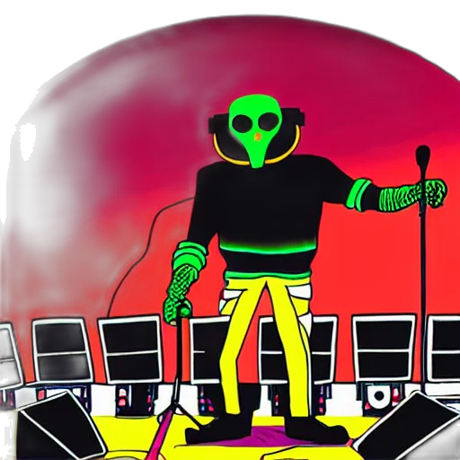 robot, cartoon, concept art, vaporwave transparent PNG cut-out