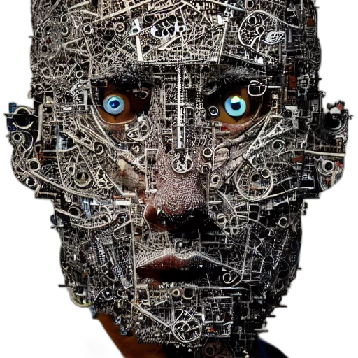 robot, face, mask, cyberpunk, concept art, comic book art, 3d render, artificial transparent PNG cut-out