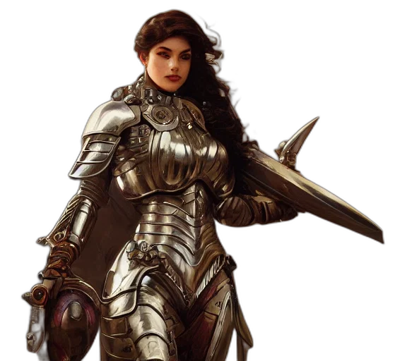 sword, concept art, fantasy art, comic book art, 3d render, photography, girl, warrior transparent PNG cut-out