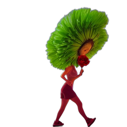 hair, hat, staff, mask transparent PNG cut-out
