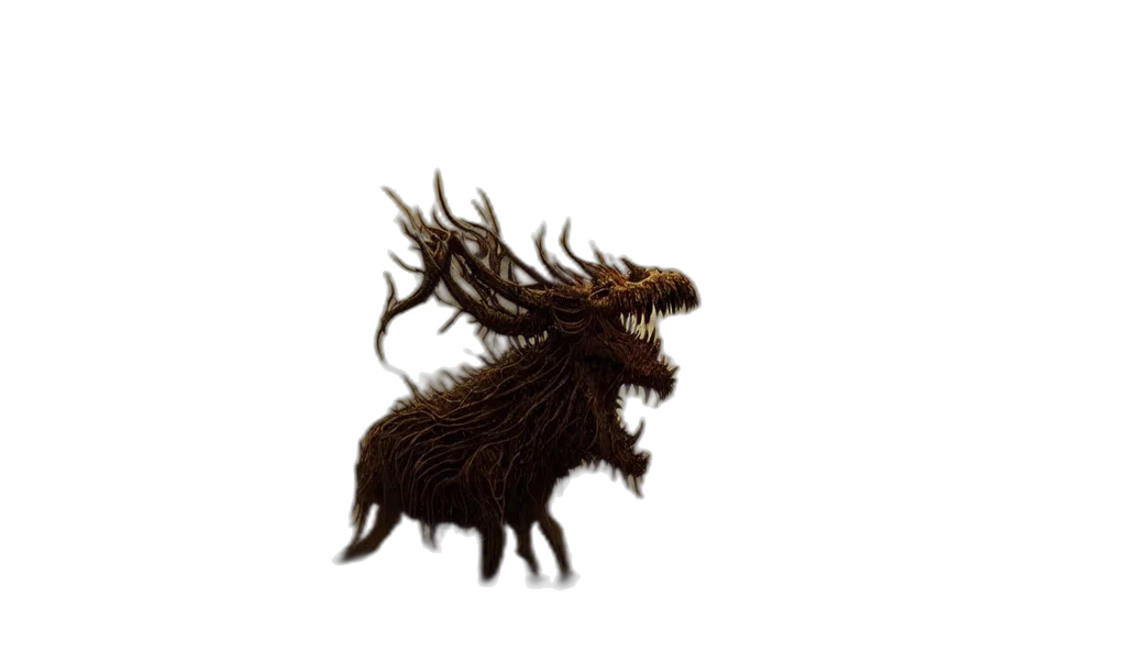 dragon, creature, animal, hair, concept art, fantasy art, pixel art, 3d render transparent PNG cut-out