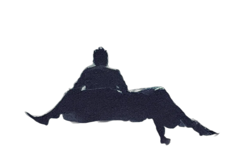 hair, jacket, creature, staff transparent PNG cut-out