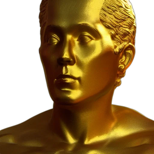 face, mask, staff, photorealistic, 3d render, oil painting, vaporwave, golden transparent PNG cut-out