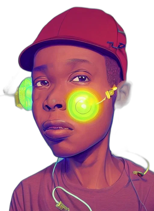 face, mask, robot, concept art, fantasy art, comic book art, photorealistic, neon lights transparent PNG cut-out