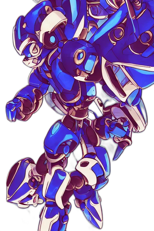 robot, weapon, concept art, vaporwave, pixel art, anime, blue, monochrome transparent PNG cut-out