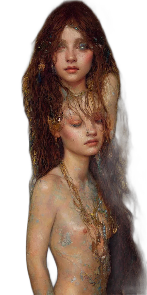 jewelry, hair, crown, oil painting transparent PNG cut-out