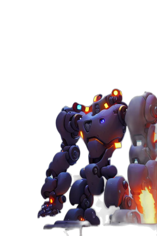 robot, weapon, dragon, concept art, 3d render, fortress, overwatch, game transparent PNG cut-out
