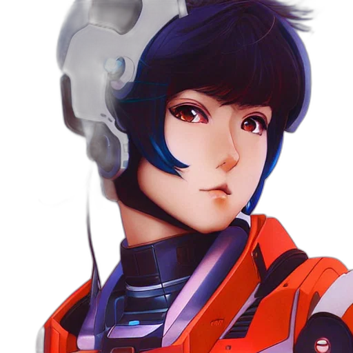 robot, face, mask, jacket transparent PNG cut-out