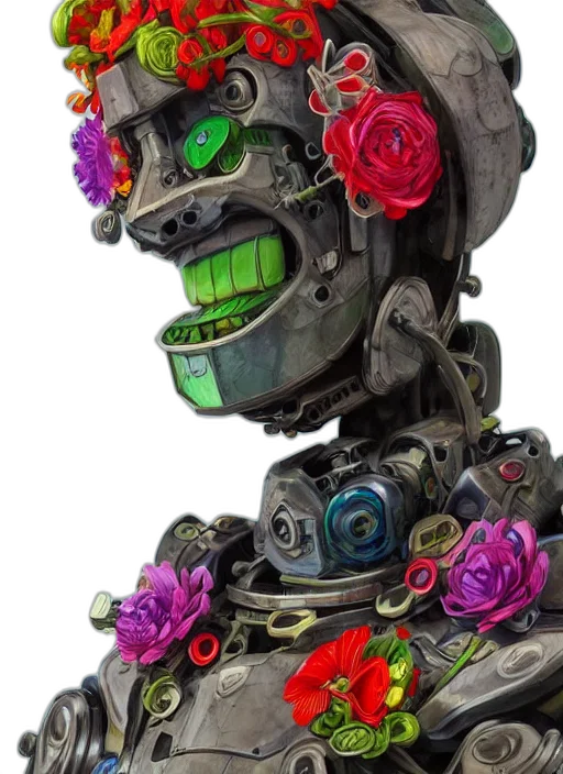 robot, face, mask, jewelry, 3d render, cyberpunk, concept art, vaporwave transparent PNG cut-out