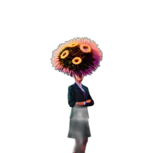 staff, flower, mask, umbrella, concept art, 3d render, pixel art, fantasy art transparent PNG cut-out