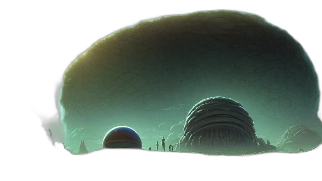 hat, concept art, 3d render, fantasy art, outer space, fog, underwater, night transparent PNG cut-out