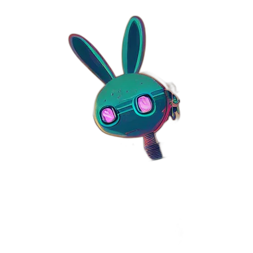 mask, staff, creature, weapon, 3d render, vaporwave, pixel art, concept art transparent PNG cut-out