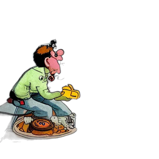 food, concept art, cartoon, 3d render, drawing, man, filling, his transparent PNG cut-out