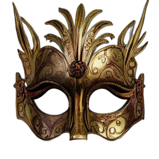 mask, crown, face, jewelry, fantasy art, concept art, photorealistic, 3d render transparent PNG cut-out