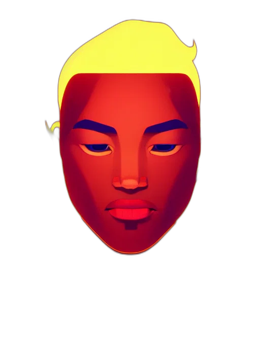 mask, face, crown, hat, 3d render, concept art, vaporwave, anime transparent PNG cut-out
