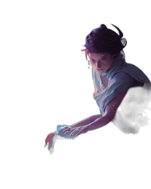 staff, dress, concept art, fantasy art, watercolor, pixel art, underwater, fire transparent PNG cut-out