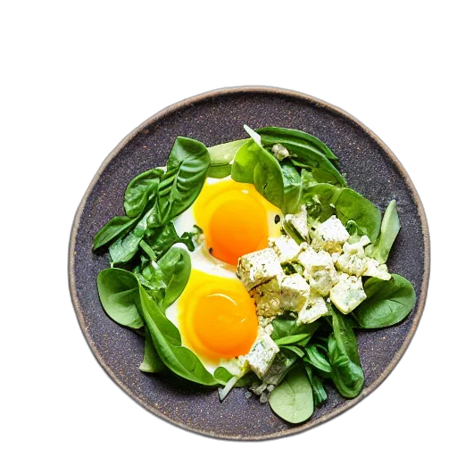 food, photorealistic, dream, egg, yolk, basil, cheese, salad transparent PNG cut-out