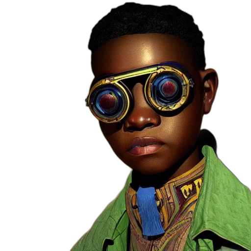 jacket, face, robot, concept art, 3d render, photorealistic, cyberpunk, colourful transparent PNG cut-out