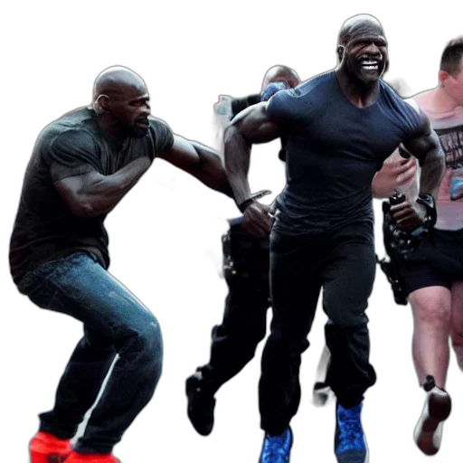 actor, terry, crews, running, after, criminal transparent PNG cut-out