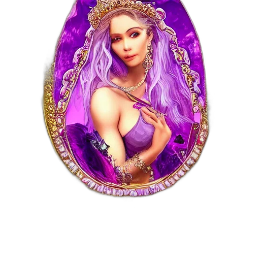 jewelry, crown, fantasy art, oil painting, photorealistic, pixel art, princess, amethyst transparent PNG cut-out