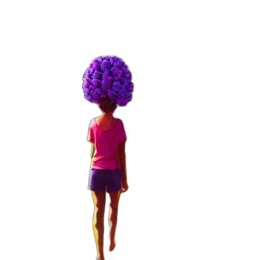 hair, dress, creature, flower transparent PNG cut-out