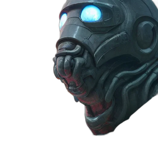 mask, robot, face, creature, concept art, 3d render, fantasy art, cyberpunk transparent PNG cut-out