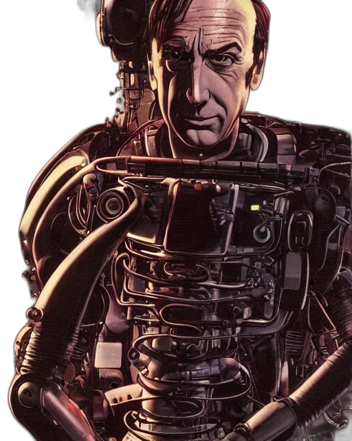 robot, face, weapon, comic book art, cyberpunk, concept art, photorealistic, outer space transparent PNG cut-out