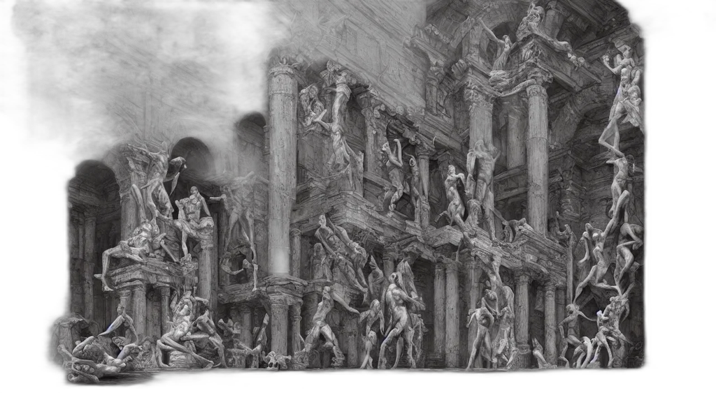 building, pencil sketch, concept art, photorealistic transparent PNG cut-out