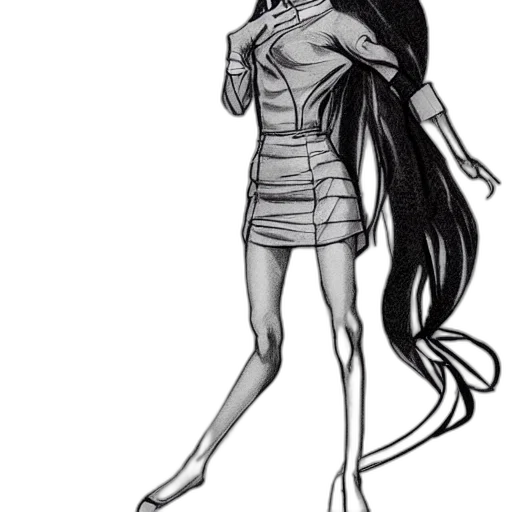 dress, creature, staff, hair, concept art, comic book art, cartoon, fantasy art transparent PNG cut-out