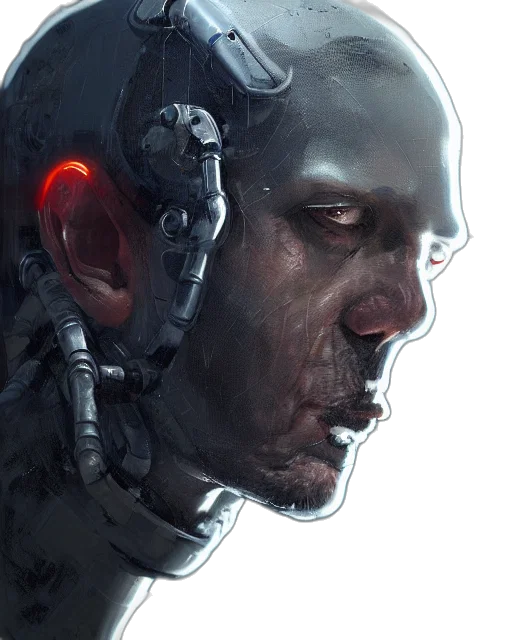 robot, face, cyberpunk, concept art transparent PNG cut-out