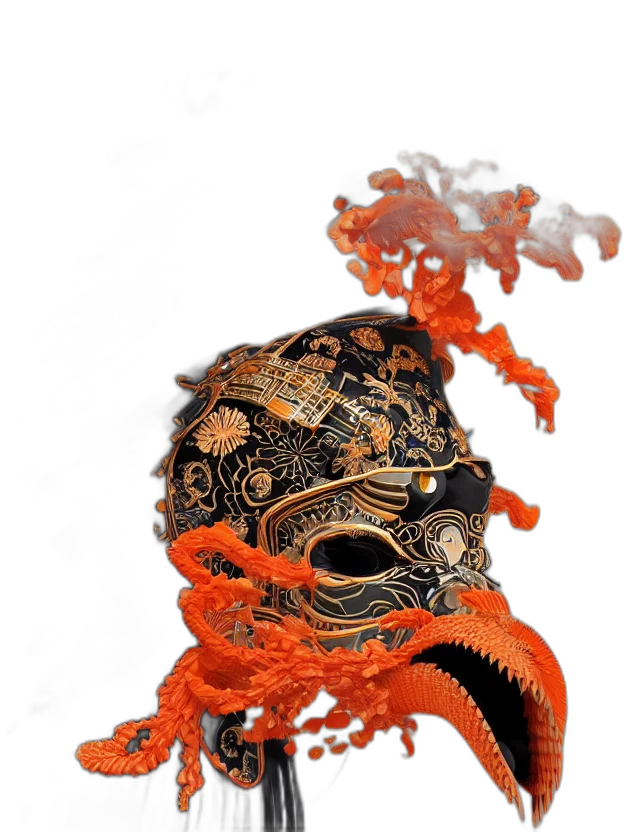 mask, dragon, crown, creature, concept art, 3d render, photorealistic, fantasy art transparent PNG cut-out