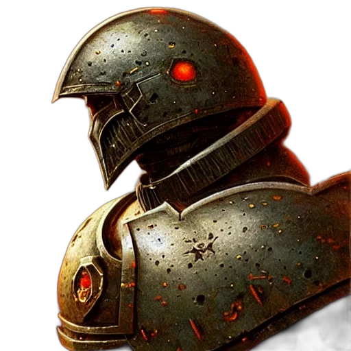 robot, sword, face, concept art, 3d render, photorealistic, fantasy art, red transparent PNG cut-out