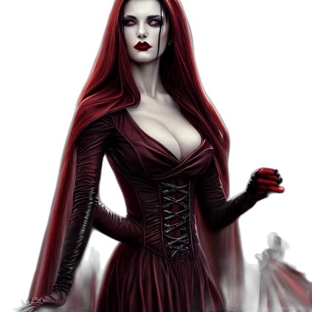 dress, fantasy art, concept art, comic book art, photorealistic, red, dark, beautiful transparent PNG cut-out