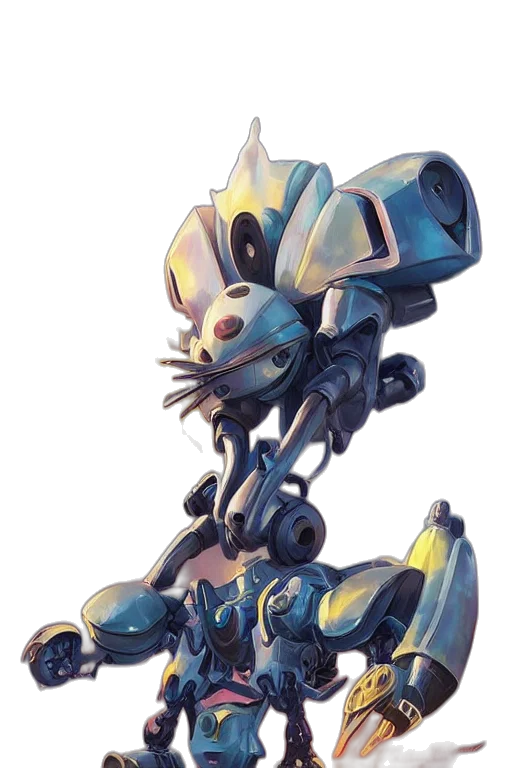 robot, weapon, concept art, pixel art transparent PNG cut-out