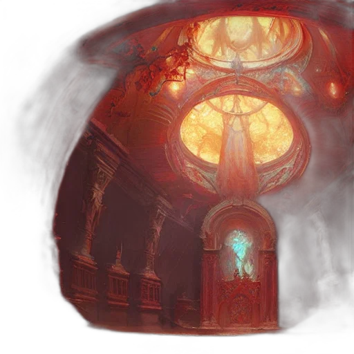 hat, crown, mask, concept art, fantasy art, watercolor, fire, fog transparent PNG cut-out