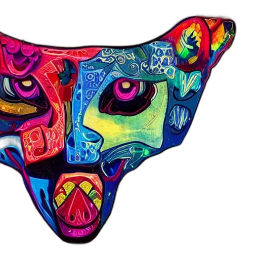 mask, umbrella, hat, neon transparent PNG cut-out