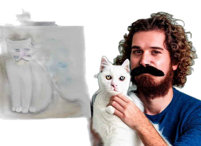 animal, creature, photorealistic, vaporwave, oil painting, concept art, photo, man transparent PNG cut-out