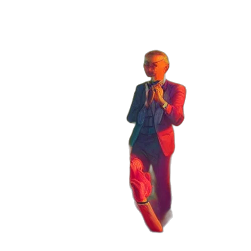 staff, jacket, umbrella, robot, pixel art, vaporwave, 3d render, concept art transparent PNG cut-out