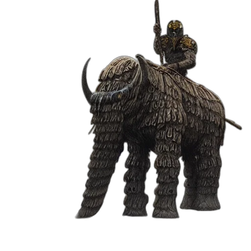 animal, creature, 3d render, concept art, fantasy art, mammoth, rider, concept transparent PNG cut-out