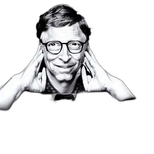 face, cartoon, bill, gates transparent PNG cut-out