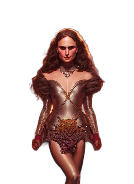 dress, jewelry, fantasy art, concept art, comic book art, pixel art, golden, earth tones transparent PNG cut-out