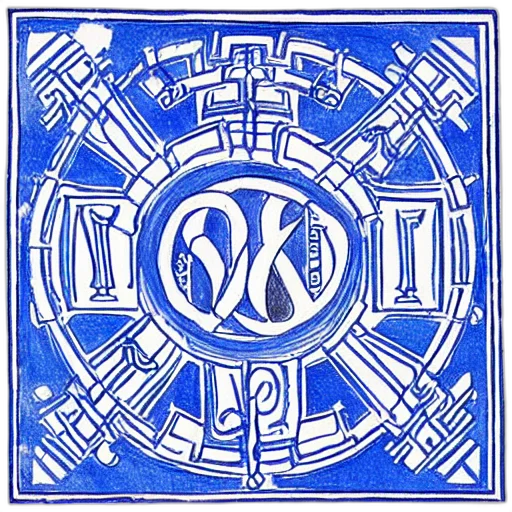 crown, blue, white, drawing, seal, adolf, wolfli, musical transparent PNG cut-out