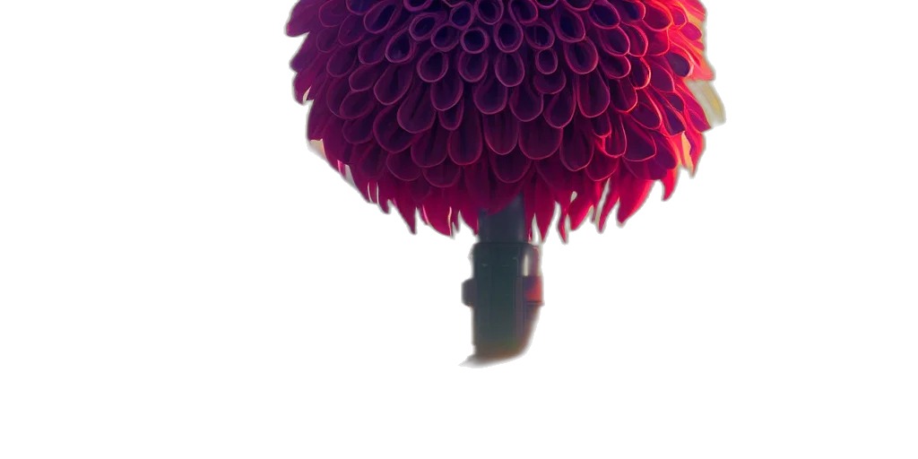 flower, umbrella, crown, bottle, 3d render, photorealistic, concept art, vaporwave transparent PNG cut-out