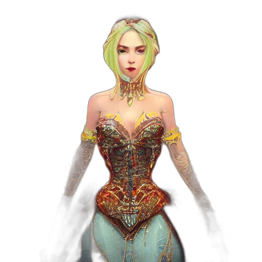 dress, staff, jewelry, fantasy art, concept art, pixel art, 3d render, earth tones transparent PNG cut-out