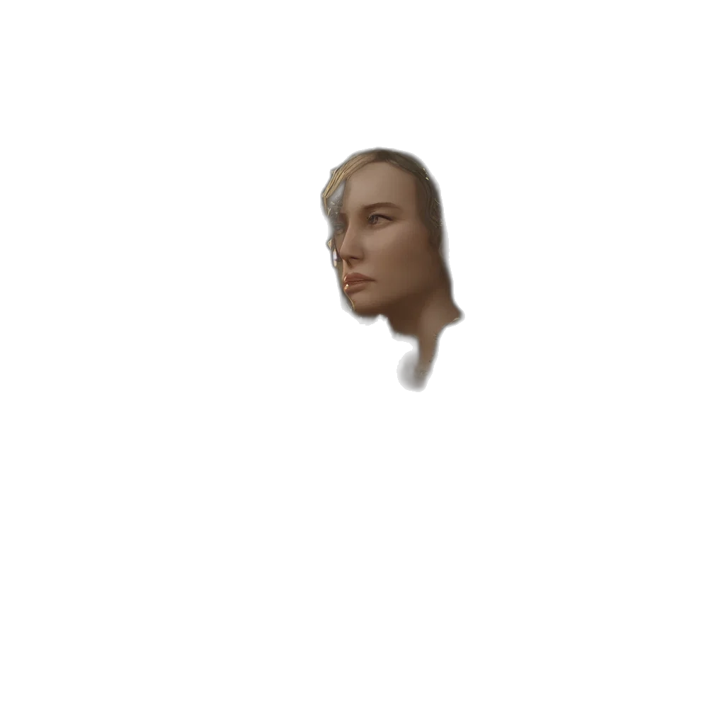 face, mask, hair, robot, pixel art, 3d render, photorealistic, concept art transparent PNG cut-out