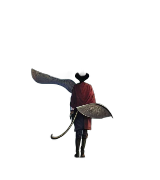 staff, umbrella, hat, sword, concept art, 3d render, fantasy art, pixel art transparent PNG cut-out