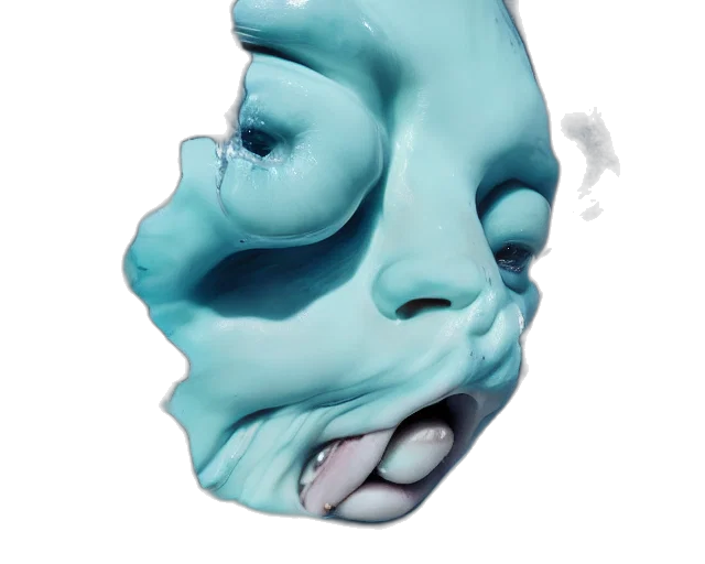 mask, face, creature, robot, 3d render, vaporwave, concept art, photorealistic transparent PNG cut-out