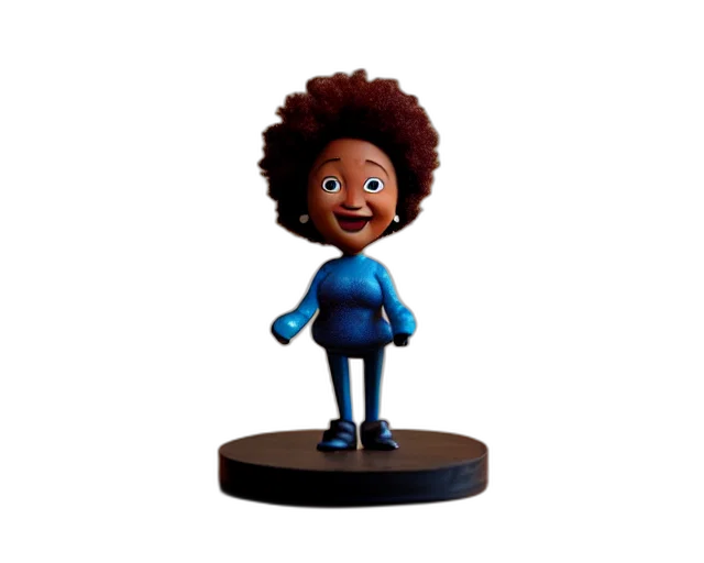 3d render, concept art, cartoon, photorealistic, wanda, sykes, figurine, pixar transparent PNG cut-out